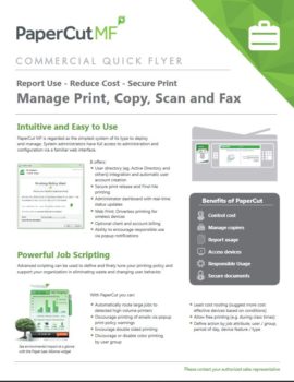 Commercial Flyer Cover, Papercut MF, Advanced Business Systems, NY, New York, Kyocera, Brother, Epson, Dealer, COpier, MFP, Sales, Service, Supplies