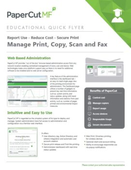 Education Flyer Cover, Papercut MF, Advanced Business Systems, NY, New York, Kyocera, Brother, Epson, Dealer, COpier, MFP, Sales, Service, Supplies