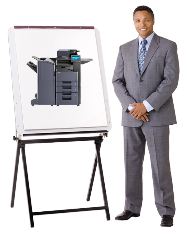 Taskalfa Working Businessman Easel Training Kyocera, Advanced Business Systems, NY, New York, Kyocera, Brother, Epson, Dealer, COpier, MFP, Sales, Service, Supplies